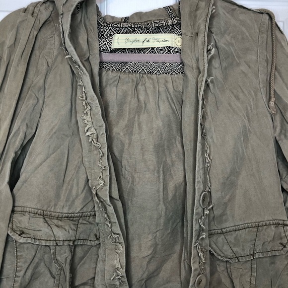 ANTHROPOLOGIE Tencel green Cargo Jacket small - Picture 2 of 6